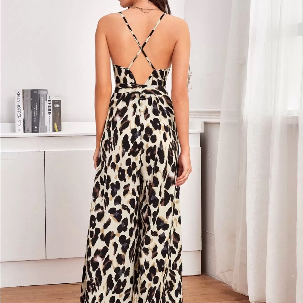 Belted Printed Jumpsuit - SHEIN